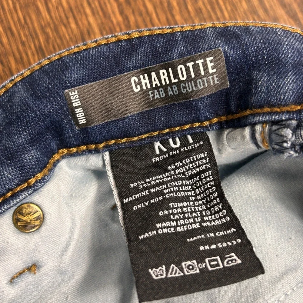 Kut from the Kloth Charlotte High Rise Fab Ab Culotte Jeans Womens 4 Dark Wash